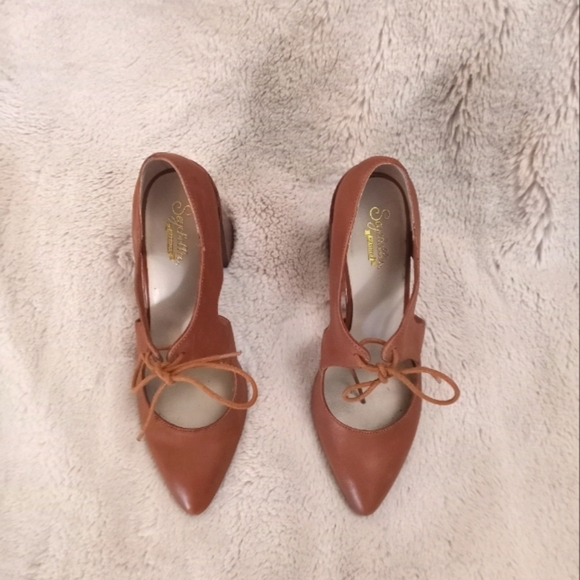 Seychelles Heritage Retro Dole Leather  Mary Jane Tie Front Stacked Block Heel - Picture 2 of 8